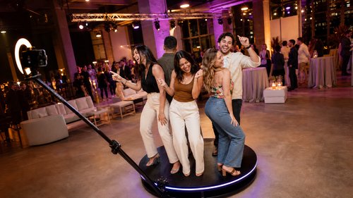 Enyqma 360 photobooth at a commercial event venue
