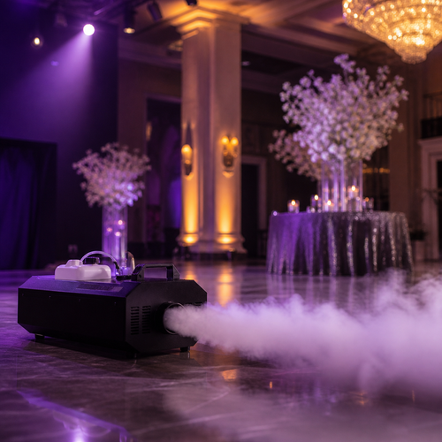 Professional event fog machine in an elegant venue